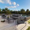 Salon pour l'extérieur en aluminium gris