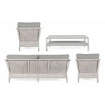 Salon de jardin complet en résine tressée gris