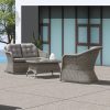 Salon de jardin complet en résine tressée gris