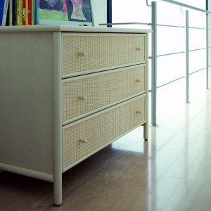 commode 3 tiroirs en rotin