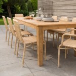 table de jardin en teck avec chaises en resine