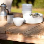 table de jardin en teck brosse