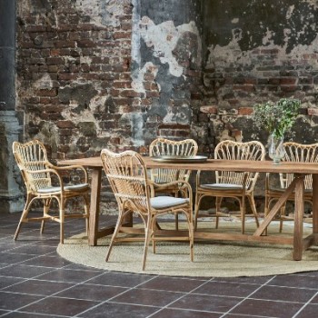 chaises rotin sika design avec table bois