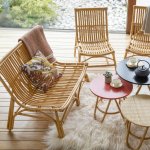 banquette 2 places en rotin naturel