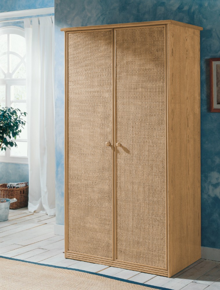 Armoire bois naturel Armoire à vêtements Armoire avec penderie