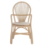 Fauteuil en rotin naturel avec coussin d'assise