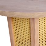 Table basse pieds en cannage et structure en bois naturel