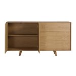 Buffet en chêne naturel 180 cm avec étagère