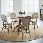 Chaises en rotin Rossini avec table en bois