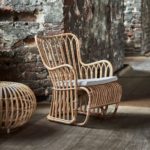 Fauteuil lounge de salon en rotin naturel
