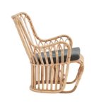 Fauteuil de salon rotin naturel vu de côté
