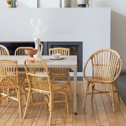 chaises en rotin naturel vintage