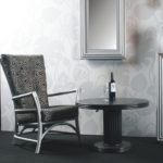 Fauteuil rotin haut dossier avec table basse ronde