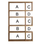 Bibliothèque étagères avec 10 compartiments de dimensions différentes