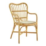 chaise rotin avec accoudoirs avec coussin