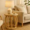 Table basse ronde rotin naturel