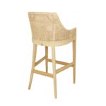 tabouret de bar en bois et rotin
