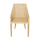 fauteuil de salle a manger rotin et teck