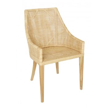 Fauteuil de table Saïgon rotin naturel et teck