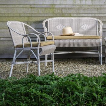 Fauteuil de jardin style retro avec banquette