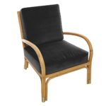 Fauteuil en rotin de salon avec tissu marron