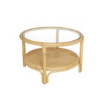table basse de salon en rotin naturel 66 cm