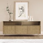 buffet bas 160 cm pieds metal