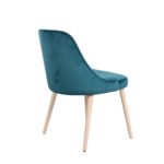 Chaise de repas tissu vert et bois massif