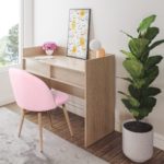 Meuble bureau 2 tiroirs 120 cm en bois avec fauteuil de bureau