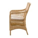 chaise de jardin avec accoudoirs en resine tressee