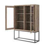 Meuble vitrine industriel en bois et métal