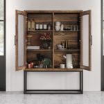 vitrine en bois avec pieds metal