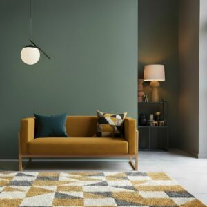 Canapé de salon 2 places en bois et tissu