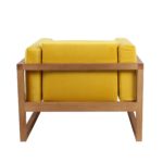 Fauteuil bois massif et coussins