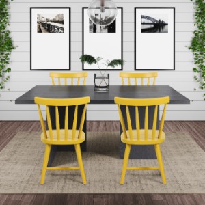 Chaises de rpas aavec barreaux scandinaves couleur jaune