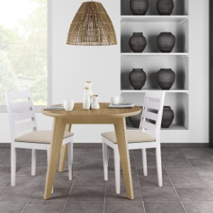 Table de salle à manger design de forme ronde avec chaises