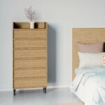 chiffonnier 6 tiroirs de rangement avec pieds metal
