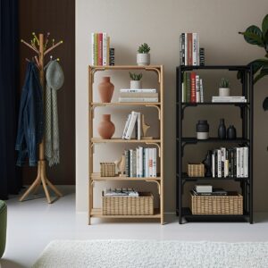 Étagères bibliothèque en rotin naturel pour l'intérieur