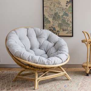 Fauteuil Coquille rotin XXL couleur rotin naturel Kok Maison