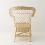 Fauteuil en osier blanc de dos