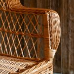 Fauteuil Kok en osier brun avec haut dossier