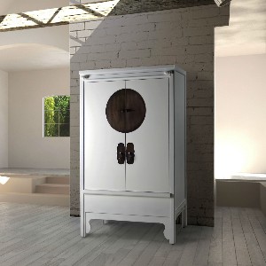 Armoire de mariage chinoise en pin blanc