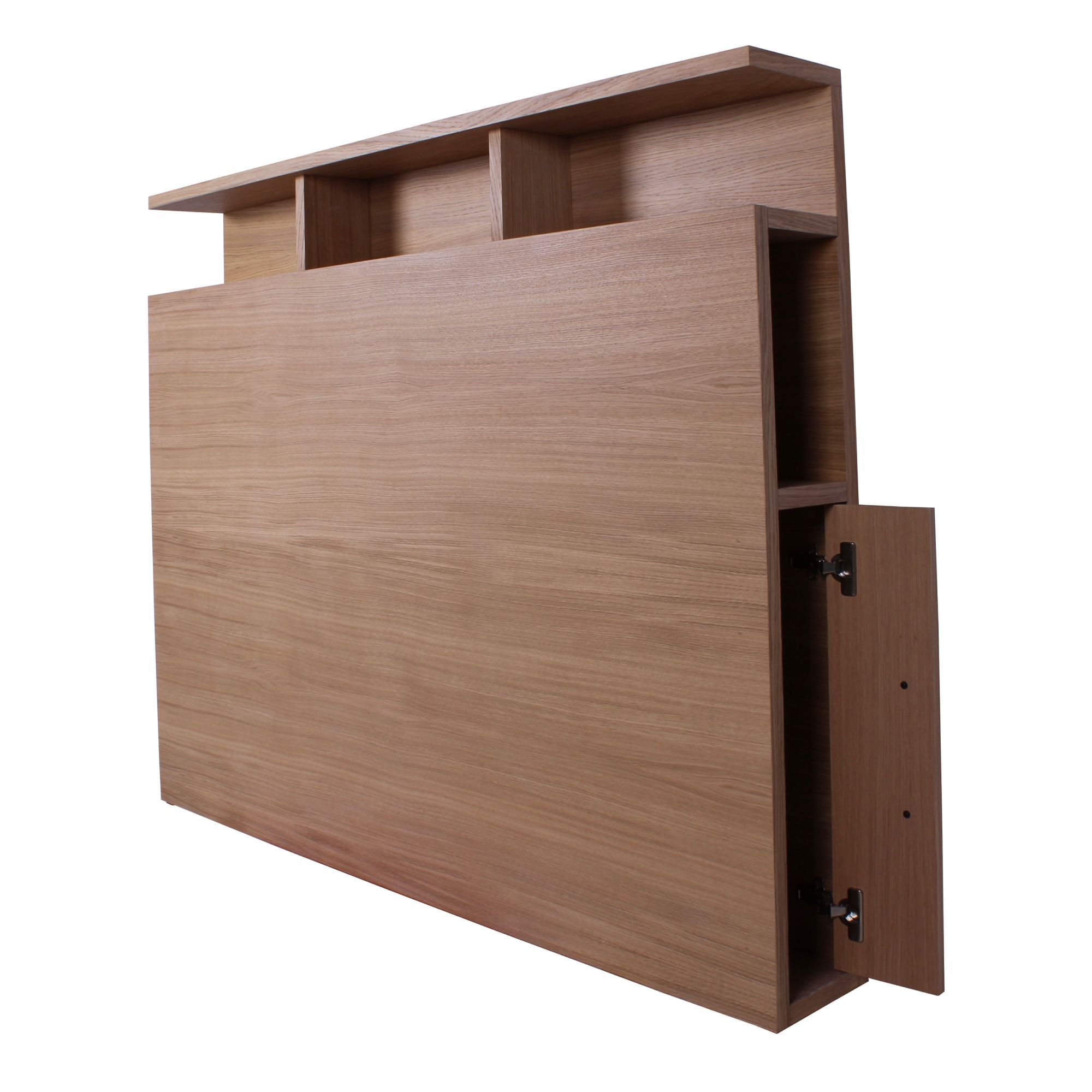 tete de lit avec niche de rangement en chene naturel Tête de lit avec niche de rangement en chêne naturel