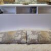 Tête de lit en bois avec rangement laqué blanc
