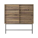 buffet hauteur 120 cm en noyer et metal