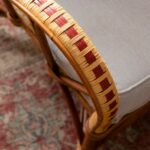 Fauteuil rotin style belle époque avec coussins