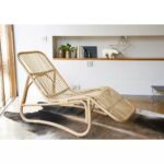 Chaise longue rotin naturel design pour intérieur