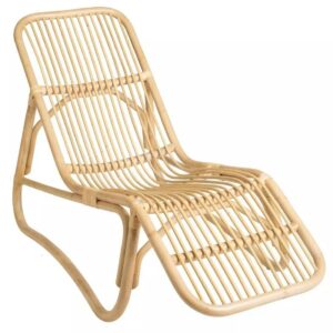 Fauteuil chaise longue rotin naturel