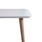 Table salon style scandinave bois et blanc