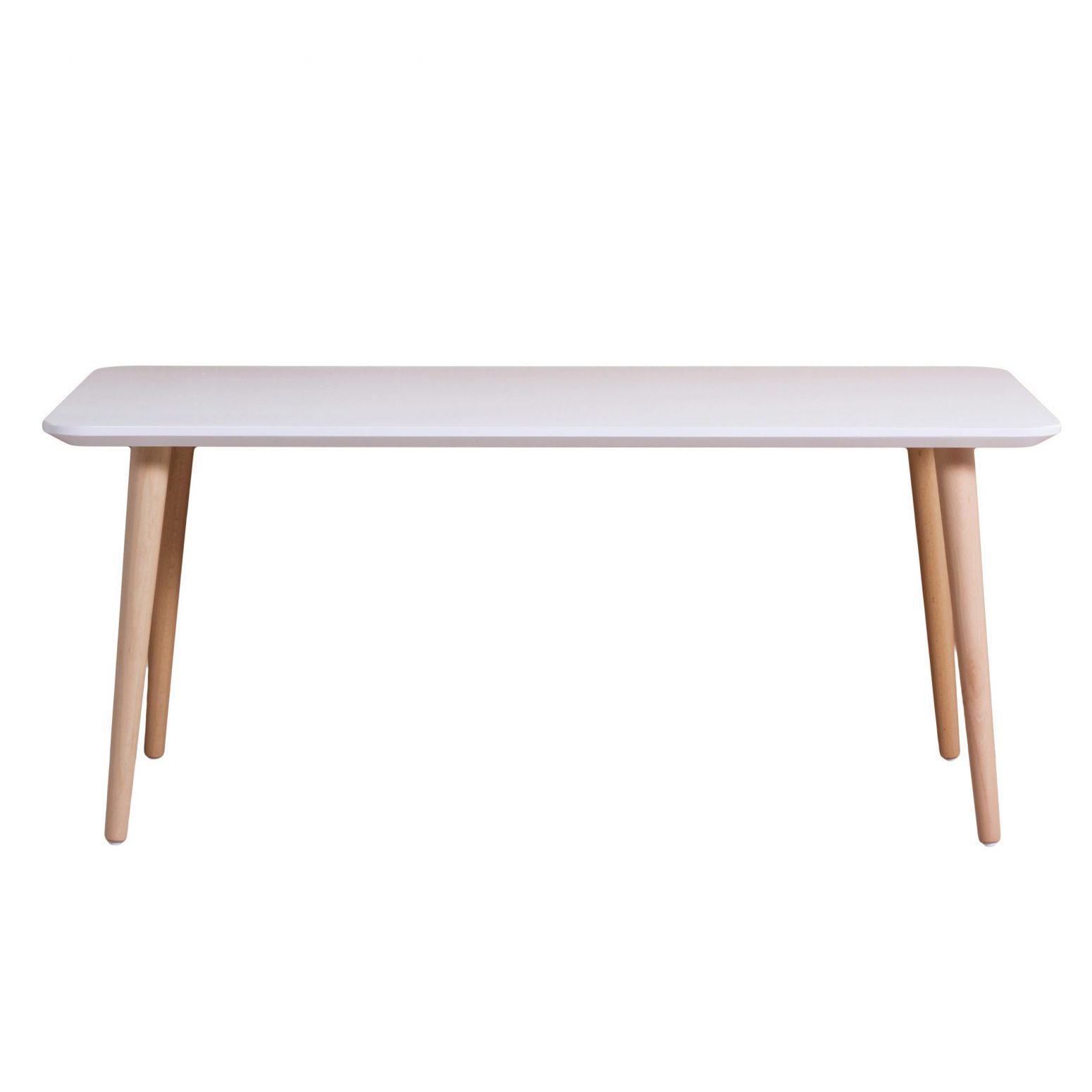 Table rectangulaire scandinave pieds bois et plateau blanc